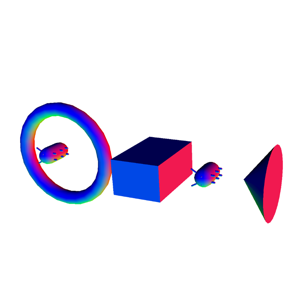 I wanted to create a final with more than one 3D model. I tested out two bug models, a torus, a box, and a cone. Overall it took some time to get them all lined up but it went smoothly. I think my next goal would be to get them off their side.