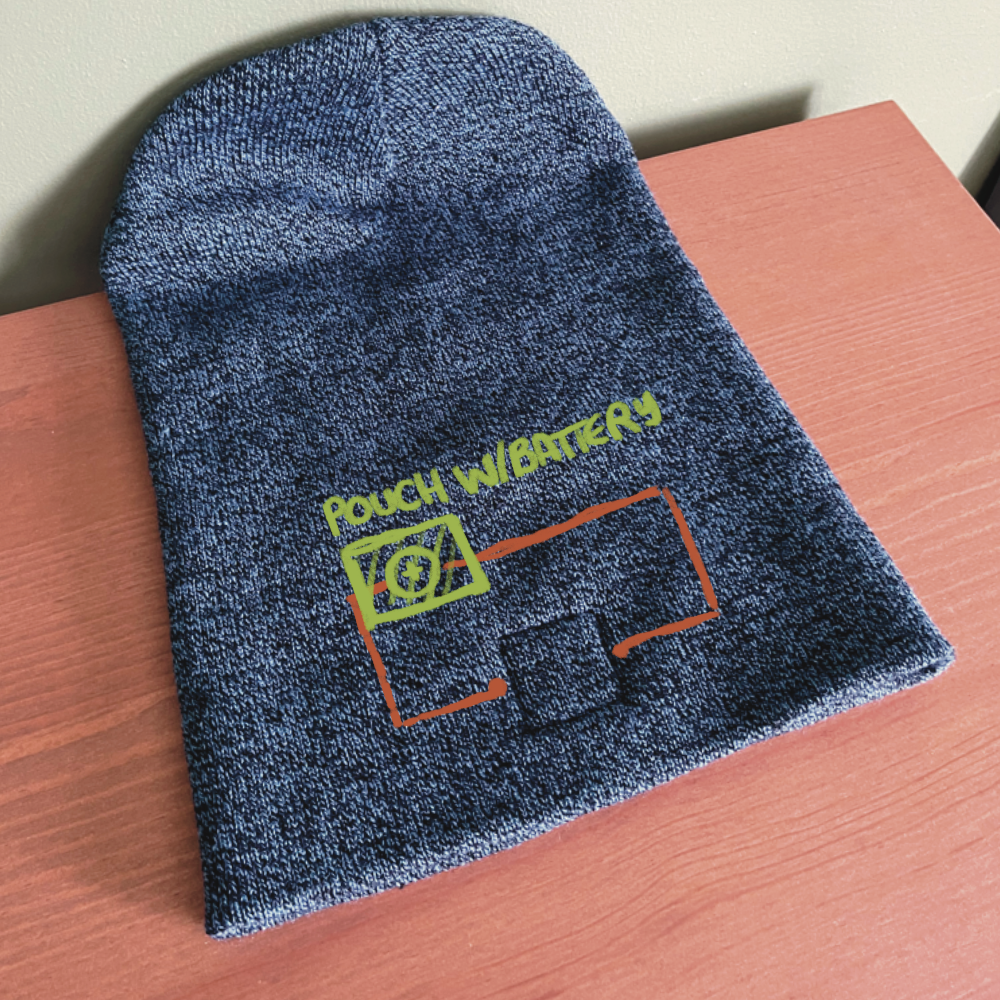 This is behind the flap on the actual hat. It's the same thing of what I said before. 