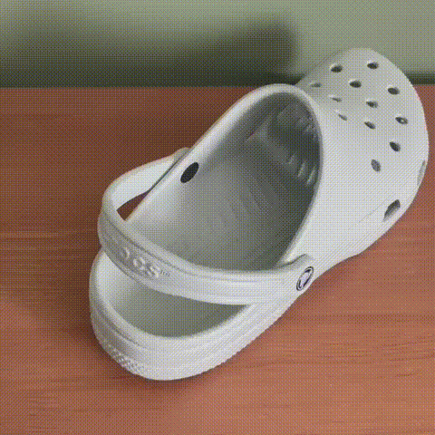 This is the main interaction of the croc. The user flips the backing from the up position to the down position. This is sport mode, it ensures that the user can run in the crocs 